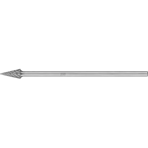 Wysokowydajny trzpień frezarski ze stopów twardych STEEL kształt ostrostożkowy SKM Ø 12 × 25 mm trzpień Ø 6 × 150 mm do stali