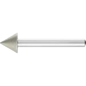 Diamentowa ściernica iglicowa Ø15 × 60°, trzpień Ø6 mm D64 (drobna) do fazowania / usuwania gratów / obniżania