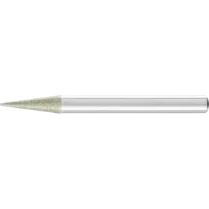 Diamentowa ściernica iglicowa Ø6 × 15°, trzpień Ø6 mm D126 (średnia) do fazowania / usuwania gratów / obniżania