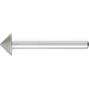Diamentowa ściernica iglicowa Ø15 × 90°, trzpień Ø6 mm D64 (drobna) do fazowania / usuwania gratów / obniżania