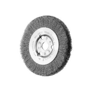 Szczotka tarczowa wąska niepleciona RBU Ø100 × 12 × 14 mm otwór, drut stalowy Ø0,15