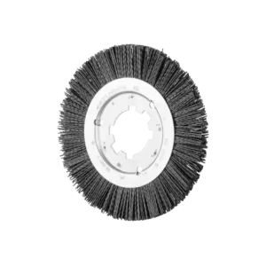 Szczotka tarczowa niepleciona RBU Ø200 × 13 × 50,8 mm otwór, włókno ceramiczne Ø1,10 mm, ziarno 120, stacjonarna