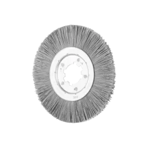 Szczotka tarczowa niepleciona RBU Ø250 × 15 × 50,8 mm otwór, włókno SiC Ø0,90 ziarno 180, stacjonarna