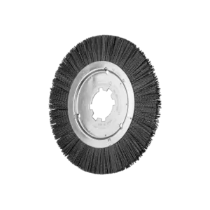 Szczotka tarczowa niepleciona RBU Ø 250 × 15 × 50,8 mm otwór, włókno ceramiczne Ø 1,10 mm, ziarno 120, stacjonarna