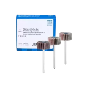 Zestaw ściernic wachlarzowych Korund Ø 20 x 10 mm trzpień – Ø 3 mm A 80,120 i 180 do szlifu dokładnego i wykończeniowego