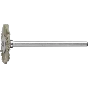 Miniaturowa szczotka tarczowa RBU Ø22 × 2 mm trzpień Ø3 mm włókno diamentowe Ø0,40 ziarno 400